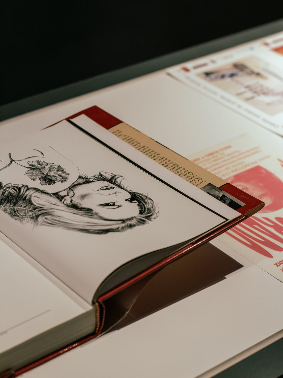 Drawing and cuttings from Rocío Jurado's personal archive